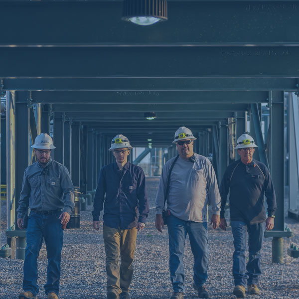 A photo of Cureton Midstream employees on site in the DJ Basin of Colorado