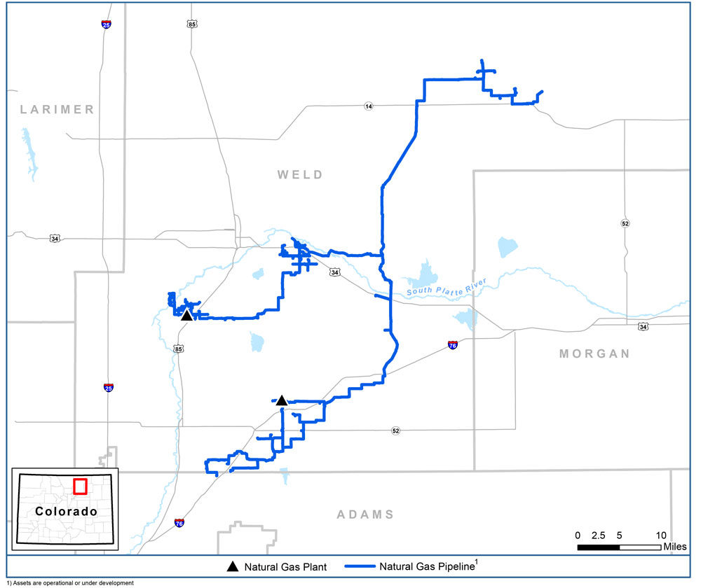 Map of Cureton Midstream's Operations